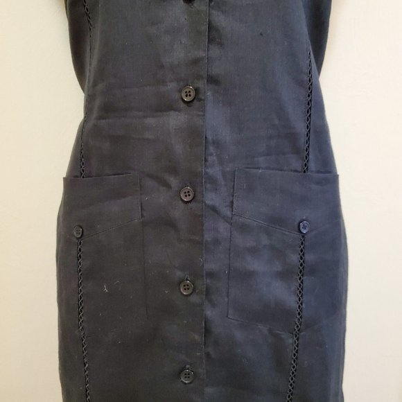 Alexandria Nicole Black Halter Dress Linen Size M Linen - Picture 4 of 12